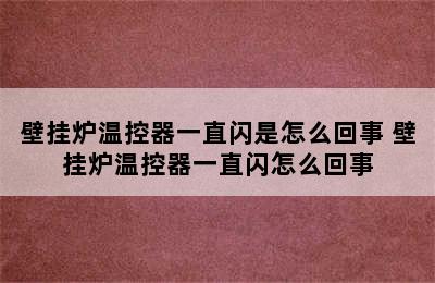 壁挂炉温控器一直闪是怎么回事 壁挂炉温控器一直闪怎么回事